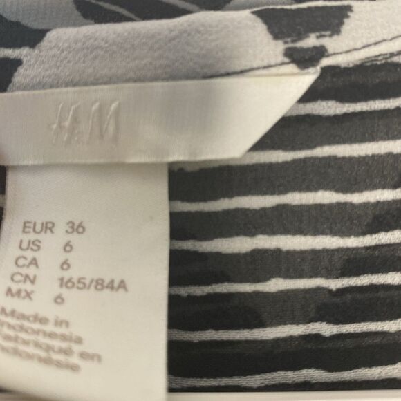 H&M Tribal Sheer Sleeveless Hi Low Button Up Top Blouse Size 6 - Picture 5 of 11